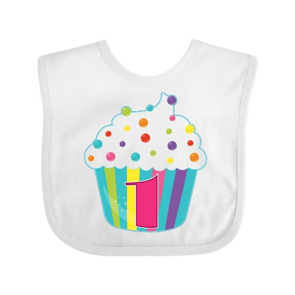 Inktastic 1st Birthday Cupcake Boys or Girls Baby Bib