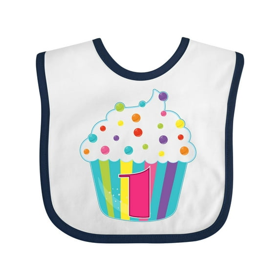 Inktastic 1st Birthday Cupcake Boys or Girls Baby Bib
