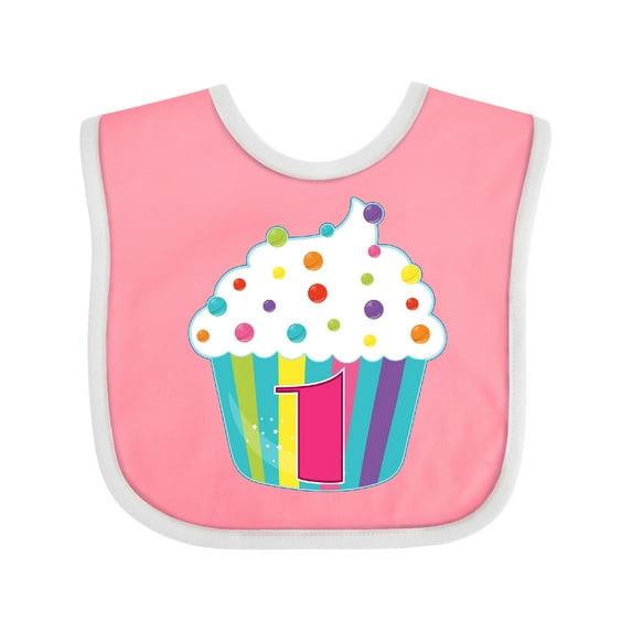 Inktastic 1st Birthday Cupcake Boys or Girls Baby Bib