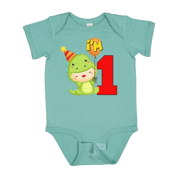 Inktastic 1st Birthday Cute Dinosaur Boys or Girls Baby Bodysuit