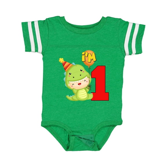 Inktastic 1st Birthday Cute Dinosaur Boys or Girls Baby Bodysuit