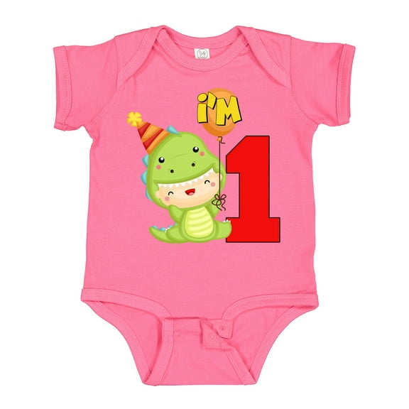 Inktastic 1st Birthday Cute Dinosaur Boys or Girls Baby Bodysuit