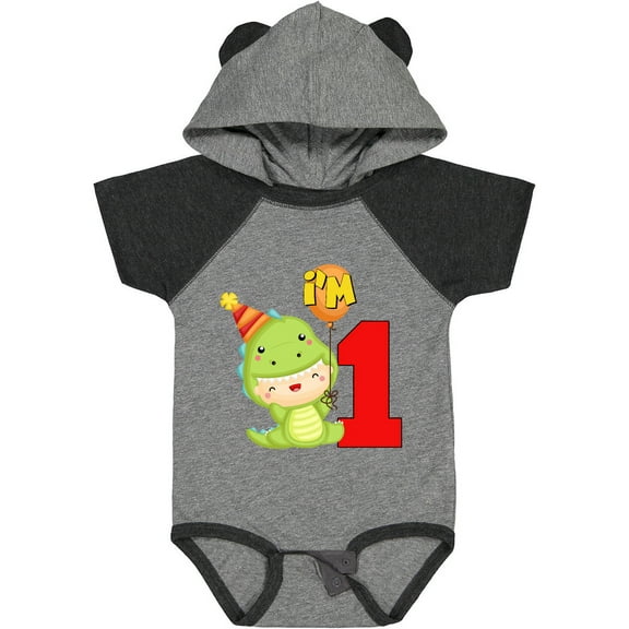 Inktastic 1st Birthday Cute Dinosaur Boys or Girls Baby Bodysuit