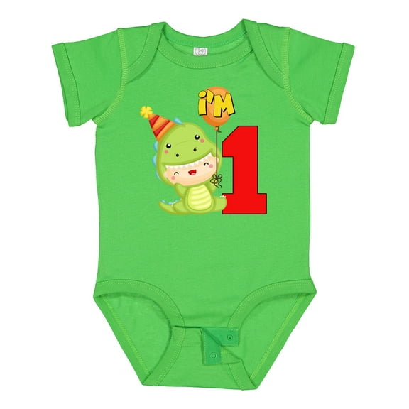 Inktastic 1st Birthday Cute Dinosaur Boys or Girls Baby Bodysuit