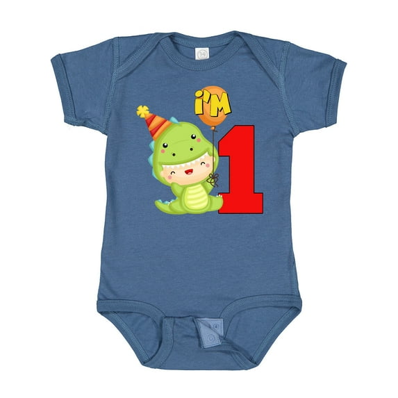 Inktastic 1st Birthday Cute Dinosaur Boys or Girls Baby Bodysuit