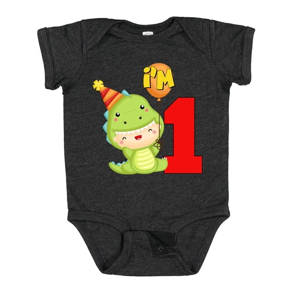 Inktastic 1st Birthday Cute Dinosaur Boys or Girls Baby Bodysuit