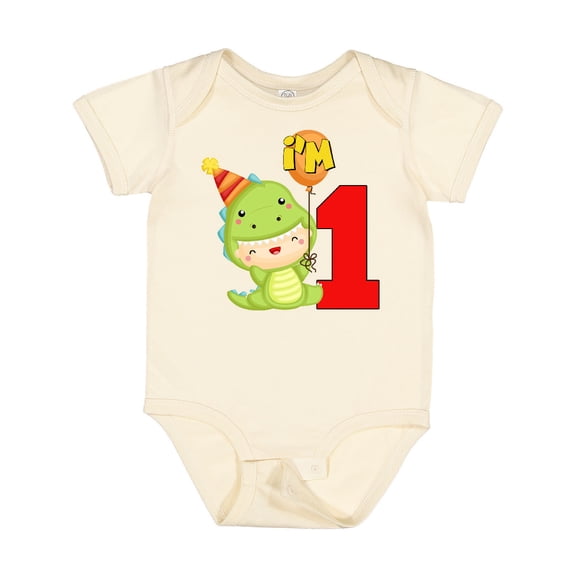 Inktastic 1st Birthday Cute Dinosaur Boys or Girls Baby Bodysuit