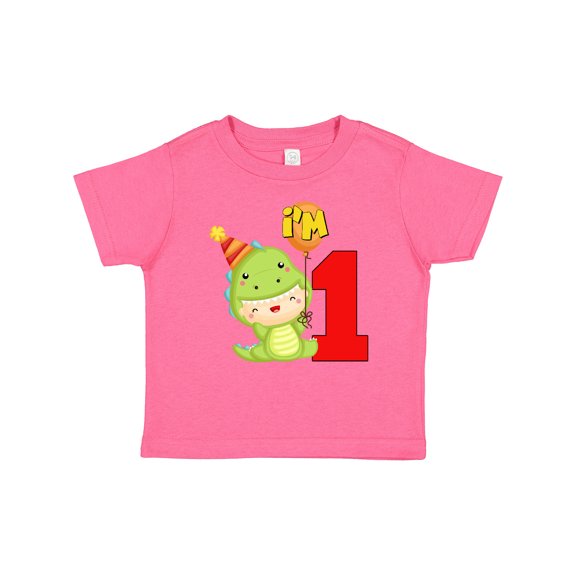 Inktastic 1st Birthday Cute Dinosaur Boys or Girls Baby T-Shirt