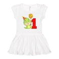 thumbnail image 1 of Inktastic 1st Birthday Cute Dinosaur Girls Baby Dress, 1 of 5