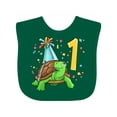 thumbnail image 1 of Inktastic 1st Birthday Cute Turtle in Party Hat with Confetti Boys or Girls Baby Bib, 1 of 4