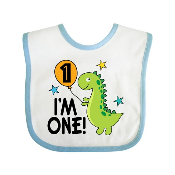 Inktastic 1st Birthday Dinosaur 1 Year Old Boy Boys or Girls Baby Bib