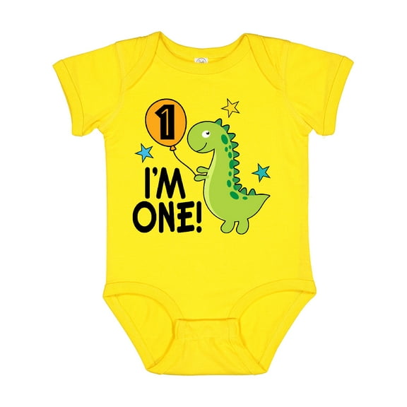 Inktastic 1st Birthday Dinosaur 1 Year Old Boy Boys or Girls Baby Bodysuit