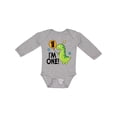 thumbnail image 1 of Inktastic 1st Birthday Dinosaur 1 Year Old Boy Boys or Girls Long Sleeve Baby Bodysuit, 1 of 5