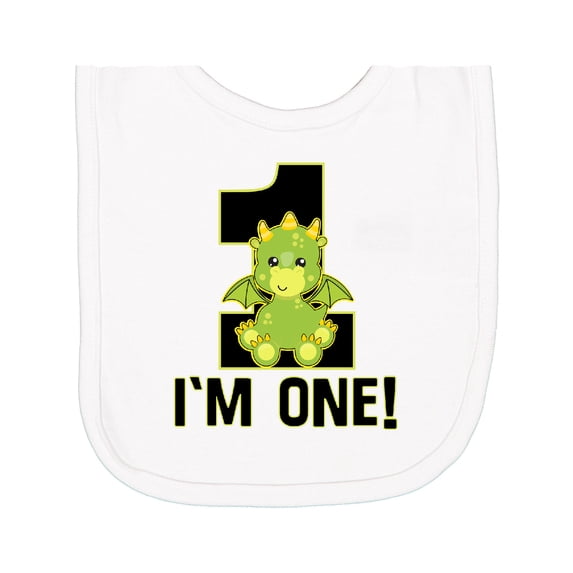 Inktastic 1st Birthday Dragon 1 Year Old Boy Newborn Bib