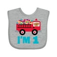 thumbnail image 1 of Inktastic 1st Birthday Fire Truck Boys or Girls Baby Bib, 1 of 4