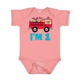 thumbnail image 1 of Inktastic 1st Birthday Fire Truck Boys or Girls Baby Bodysuit, 1 of 5