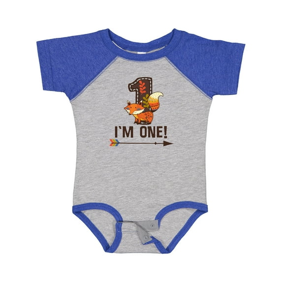 Inktastic 1st Birthday Fox 1 Year Old Boys or Girls Baby Bodysuit