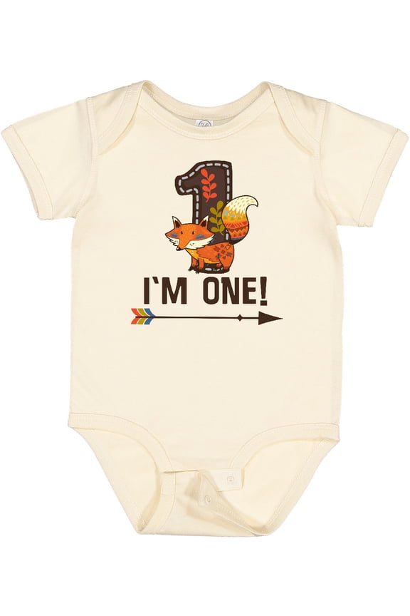 1st Birthday Fox 1 Year Old Boys or Girls Baby Bodysuit