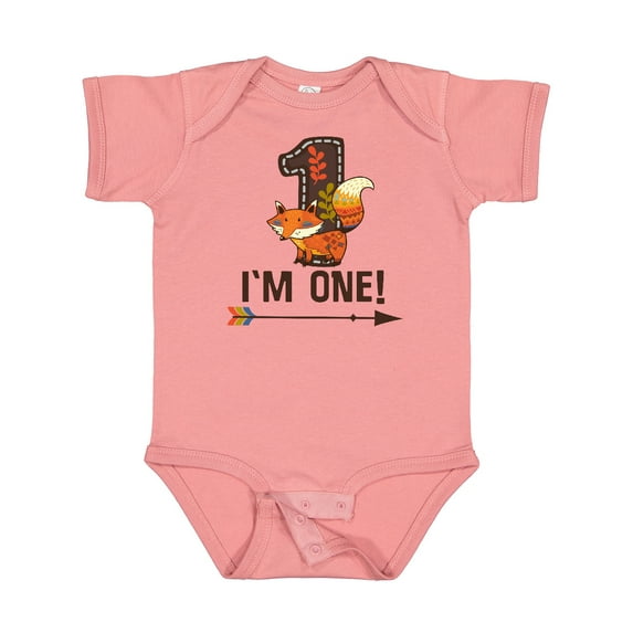 Inktastic 1st Birthday Fox 1 Year Old Boys or Girls Baby Bodysuit