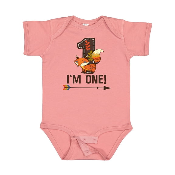 Inktastic 1st Birthday Fox 1 Year Old Boys or Girls Baby Bodysuit