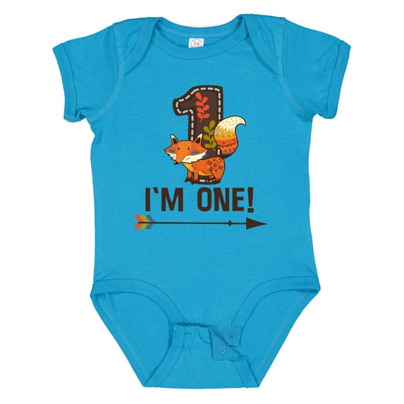 Inktastic 1st Birthday Fox 1 Year Old Boys or Girls Baby Bodysuit