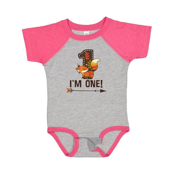 Inktastic 1st Birthday Fox 1 Year Old Boys or Girls Baby Bodysuit