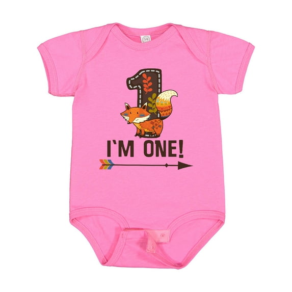 Inktastic 1st Birthday Fox 1 Year Old Boys or Girls Baby Bodysuit