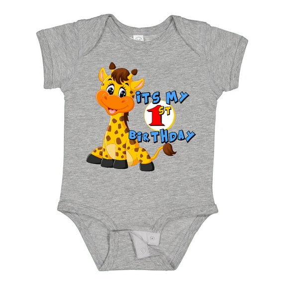 Inktastic 1st Birthday Giraffe Boys or Girls Baby Bodysuit