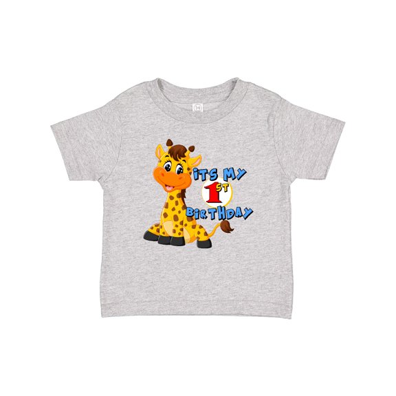 Inktastic 1st Birthday Giraffe Boys or Girls Baby T-Shirt