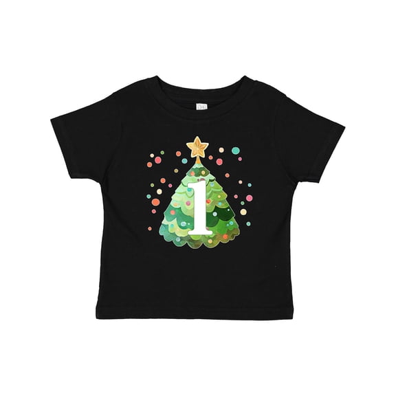 Inktastic 1st Birthday Green Christmas Tree with Yellow Star Boys or Girls Baby T-Shirt