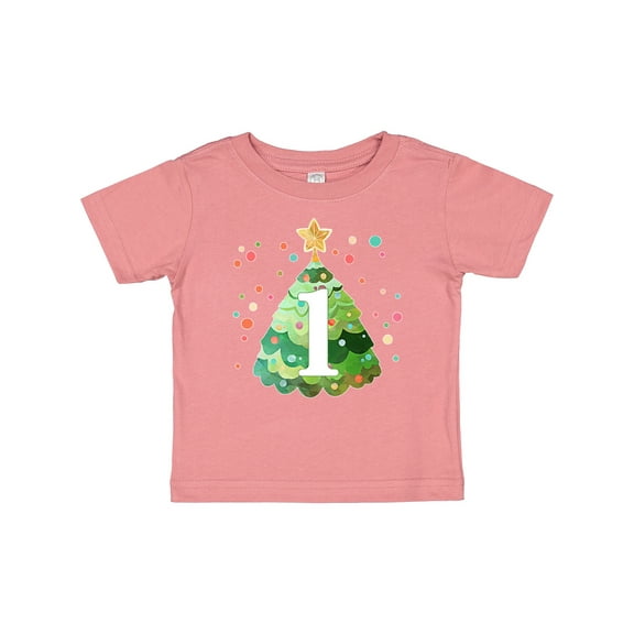 Inktastic 1st Birthday Green Christmas Tree with Yellow Star Boys or Girls Baby T-Shirt