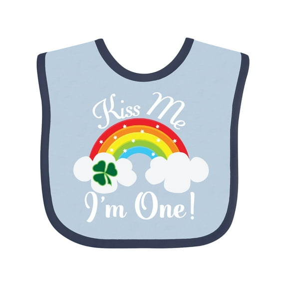 Inktastic 1st Birthday Kiss Me Im One Boys or Girls Baby Bib