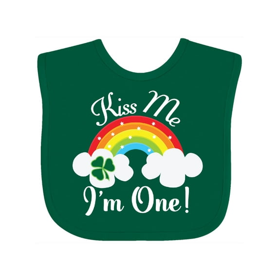 Inktastic 1st Birthday Kiss Me Im One Boys or Girls Baby Bib