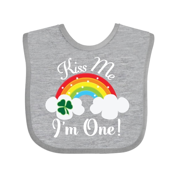 Inktastic 1st Birthday Kiss Me Im One Boys or Girls Baby Bib