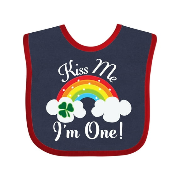 Inktastic 1st Birthday Kiss Me Im One Boys or Girls Baby Bib