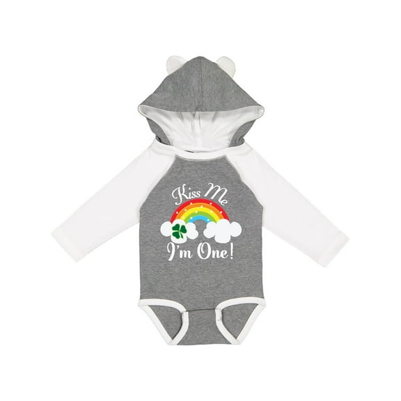 Inktastic 1st Birthday Kiss Me Im One Boys or Girls Long Sleeve Baby Bodysuit