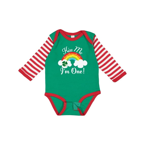 Inktastic 1st Birthday Kiss Me Im One Boys or Girls Long Sleeve Baby Bodysuit