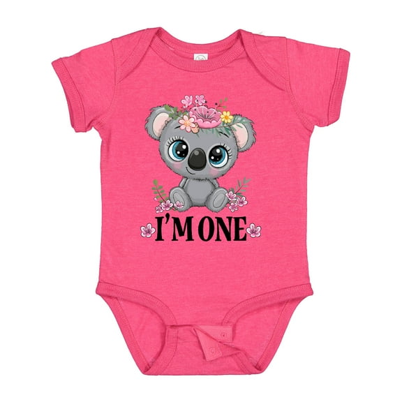 Inktastic 1st Birthday Koala 1 Year Old Girl Girls Baby Bodysuit