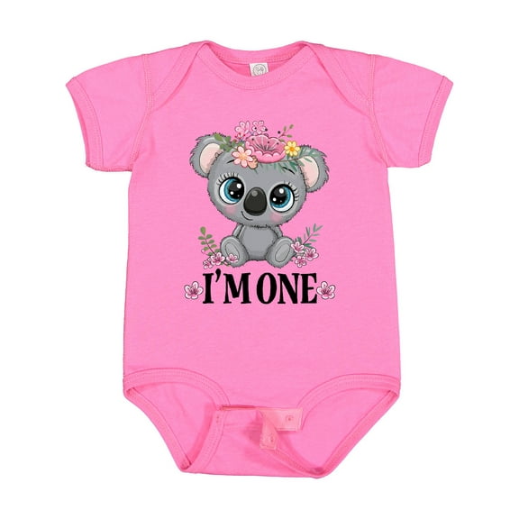 Inktastic 1st Birthday Koala 1 Year Old Girl Girls Baby Bodysuit