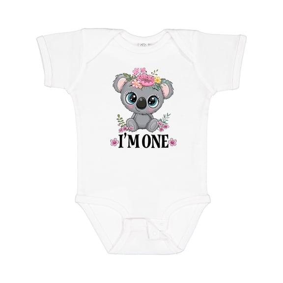 Inktastic 1st Birthday Koala 1 Year Old Girl Girls Baby Bodysuit