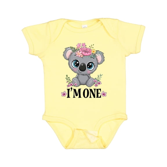 Inktastic 1st Birthday Koala 1 Year Old Girl Girls Baby Bodysuit