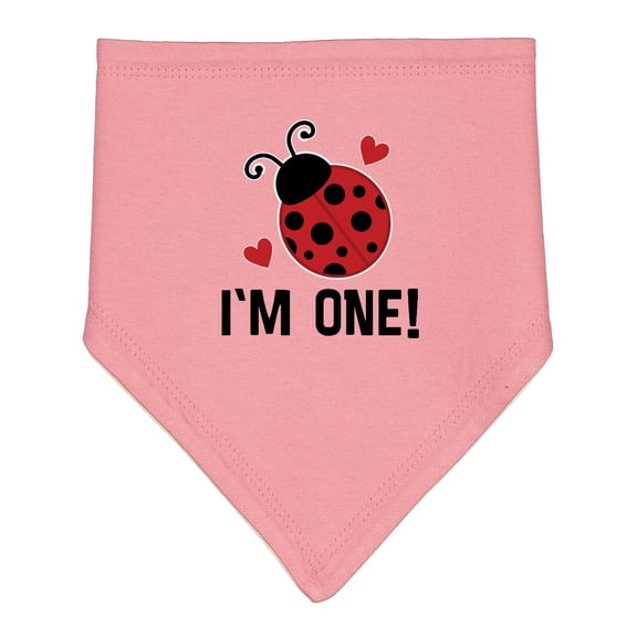 Inktastic 1st Birthday Ladybug 1 Year Old Baby Bandana Bib