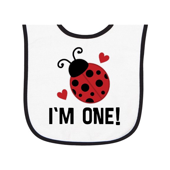 Inktastic 1st Birthday Ladybug 1 Year Old Baby Terry Cloth Bib