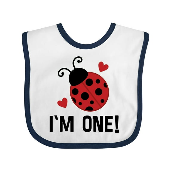 Inktastic 1st Birthday Ladybug 1 Year Old Girls Baby Bib