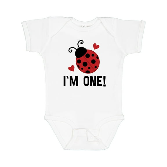 Inktastic 1st Birthday Ladybug 1 Year Old Girls Baby Bodysuit