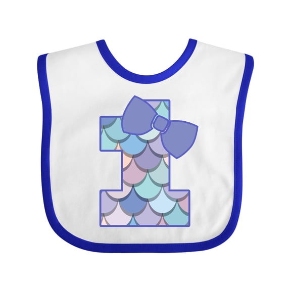 Inktastic 1st Birthday Mermaid 1 Year Old Girls Baby Bib