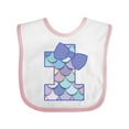 thumbnail image 1 of Inktastic 1st Birthday Mermaid 1 Year Old Girls Baby Bib, 1 of 4