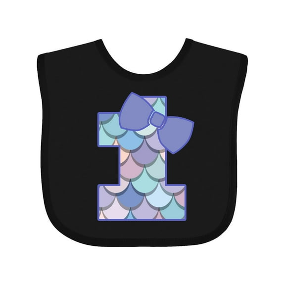 Inktastic 1st Birthday Mermaid 1 Year Old Girls Baby Bib
