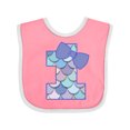 thumbnail image 1 of Inktastic 1st Birthday Mermaid 1 Year Old Girls Baby Bib, 1 of 4