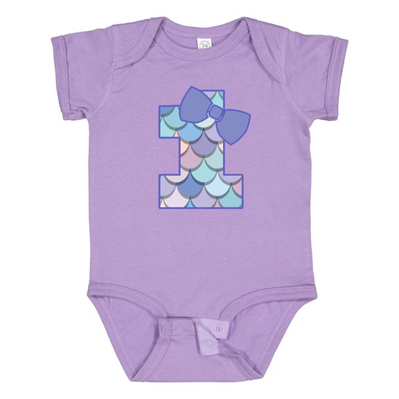 Inktastic 1st Birthday Mermaid 1 Year Old Girls Baby Bodysuit